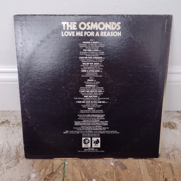 The Osmonds Love Me For A Reason Vintage LP Vinyl Record - Picture 2 of 4